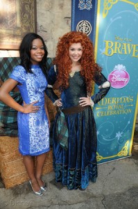 Gymnastics gold medalist Gabby Douglas attends a regal celebration to welcome the newest princess, the brave and passionate Merida, from Disney∙Pixar’s “Brave,” to the Disney Princess royal court May 11, 2013, at Cinderella Castle in Magic Kingdom at Walt Disney World Resort in Lake Buena Vista, Fla.