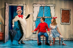 Rick Hammerly as The Cat, Tyler Herman as The Boy, Jessi...Shearer as Sally. Photo by: Mike Horan