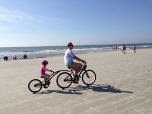 Even a vacation bike ride on the beach turned into an epic drama. 